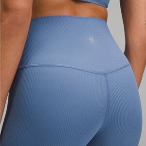 Blue ribbed lululemon leggings
